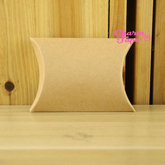 5/25/100 pcs Brown Kraft Paper Pillow Gift Box, Boxes For Candy - Party Favors PB008 9x6.5x2.5cm