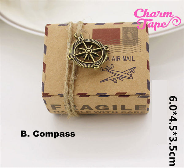 5/20/50 Airmail Kraft Paper Gift Box, Boxes For Candy Traveler Wanderlust - Party Favors PB007 6x4.5x3.5cm