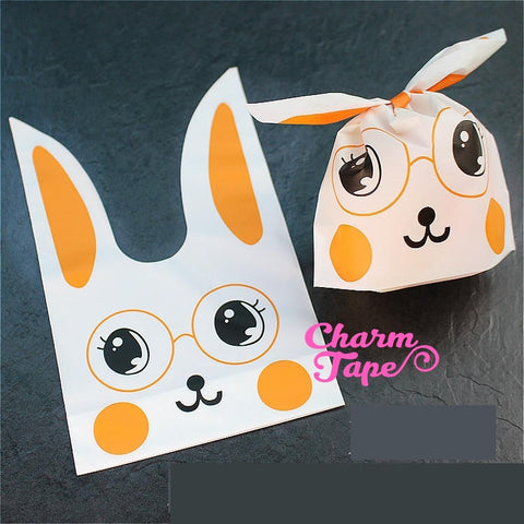 Nerdy Rabbit Bunny Bags // Cello Bags // Party Bags // Self Sealing bags 25 bags CB23 Smaller version