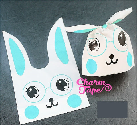 Nerdy Rabbit Bunny Bags // Cello Bags // Party Bags Set of 25bags CB30