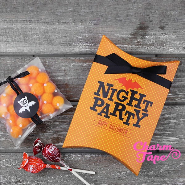 Halloween Gift Box, Pillow Boxes For Candy, Treat - Favors Bags Set of 4 PB001 14x10cm