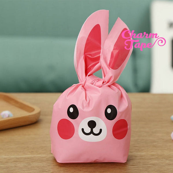 Pink Rabbit Bunny Bags // Cello Bags // Party Bags // Self Sealing bags Set of 25 bags CB24 14x24x6.5 cm