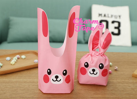 Pink Rabbit Bunny Bags // Cello Bags // Party Bags // Self Sealing bags Set of 25 bags CB24 14x24x6.5 cm