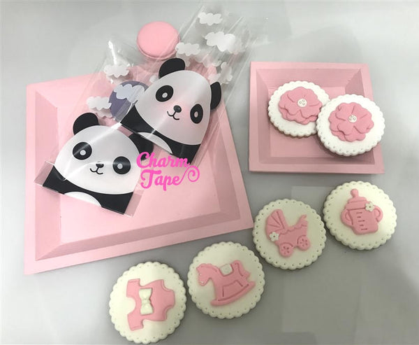 50 bags Panda Bear Bags // Cello Bags // Poly Bags // Self Sealing bags // Party Thank You Bags Set CB26