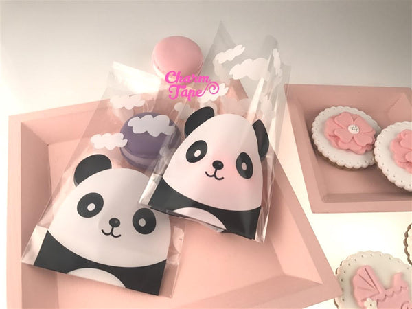 50 bags Panda Bear Bags // Cello Bags // Poly Bags // Self Sealing bags // Party Thank You Bags Set CB26