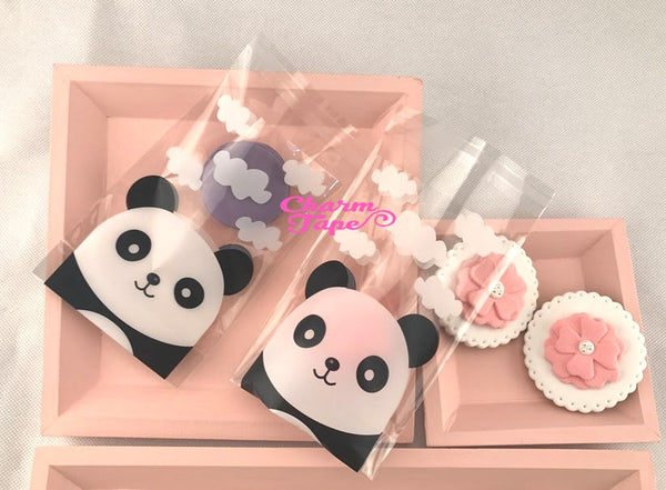 50 bags Panda Bear Bags // Cello Bags // Poly Bags // Self Sealing bags // Party Thank You Bags Set CB26