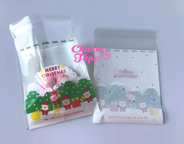 Festive Elves or Snowman Gift Bags Cello Bags Self-adhesive Cookie bags - Favors Bags - Party bags 20/50/100 bags CB54 CB55
