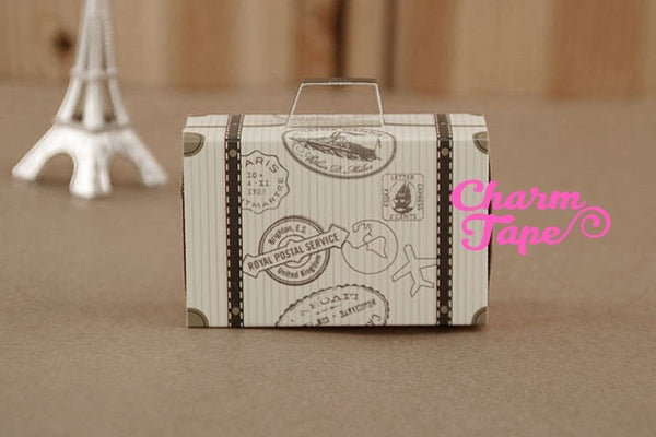 20x/50x Destination Wedding Favor Boxes Traveling Going away party Travel Suitcase Boxes PB051